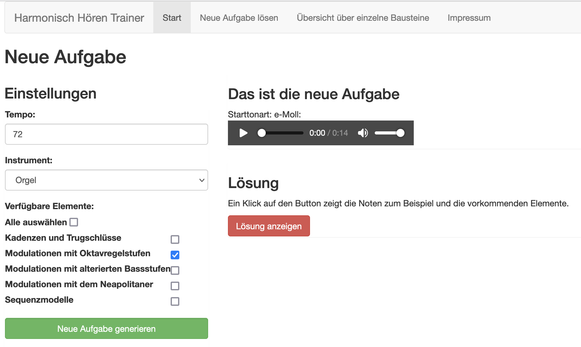 Screenshot Harmonisch-Hoeren-App